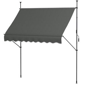 Toldo Retráctil Gris Oscuro 8x4, Fácil de Instalar, Protección Solar Independiente, Resistente a los Rayos UV, 5m Máx., Marco de Aluminio, 3m - Product Image 1