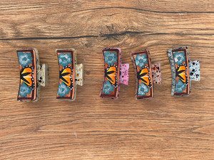 Pinzas para el pelo de cuero hechas a mano de estilo occidental accesorios para mujeres y niñas - Product Image 3