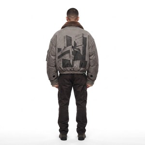 Blouson matelassé court pour homme en toile cirée épaisse, rembourrage 800 cuin, doublure en soie Habotai, vêtement d'extérieur d'hiver - Product Image 2