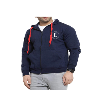 Sweat à capuche hybride zippé personnalisé pour homme, avec logo d'équipe, étiquette tactile, en molleton athlétique 100 % coton, respirant, idéal pour l'hiver et les loisirs - Product Image 4