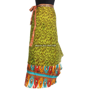 Girls Magic Two Layers <b>Wrap</b> <b>Skirt</b> Boho Stylish Multi Color Summer Wear Comfortable Fashion Boho Hippie Free Size Gypsy Women - Product Image 3