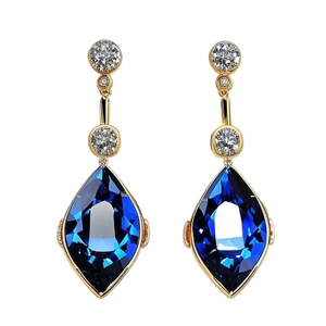 Boucles d'oreilles pendantes en argent sterling 925 faites à la main en plaqué or - Product Image 1