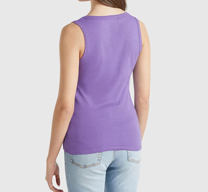 Camiseta sin mangas de moda para mujer en venta a precio económico, precio al por mayor, logotipo bordado personalizado, camiseta sin mangas para mujer elástica en cuatro direcciones - Product Image 1