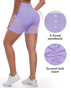 Running Shorts For Women Workout Gym Biker Shorts High Waisted Tummy Control Butt Lifting Sports Yoga <b>Booty</b> Scrunch Butt Shorts - Product Image 5
