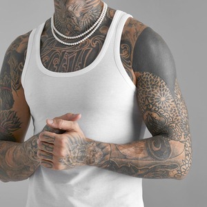 Débardeur de compression personnalisé pour homme en polyester-coton respirant, séchage rapide, écologique, pour la gym et le fitness - Product Image 3