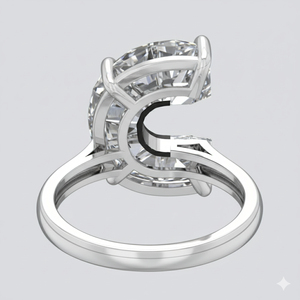 Designer <b>Open</b> C Shape Statement <b>Ring</b> with Lab Grown Diamond Modern Fine Jewelry Collection - Product Image 1