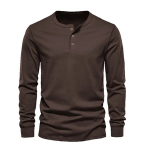 Stylish Design Wholesale Premium Quality Long Sleeve Knitted Silk/Cotton Eco-Friendly Breathable Slim Fit T-Shirts for Men - Product Image 1