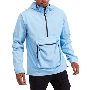 Chaqueta Ligera Personalizada 2025, Talla Grande, con Bolsillo Delantero, Chaqueta Cortavientos Azul Personalizada, Chaqueta de Media Cremallera para Hombre - Product Image 2