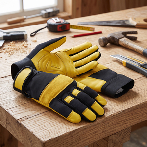 Gants mécaniques en cuir de vachette grainé renforcé de qualité supérieure, protection des mains pour la sécurité industrielle, résistants à la chaleur pour la construction - Product Image 3