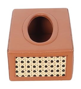 Porte-boîte à mouchoirs en rotin, support pour serviettes en papier, distributeur de mouchoirs en canne pour la maison, boîte à mouchoirs en canne pour la salle de bain, boîte à mouchoirs pour la chambre à coucher - Product Image 2