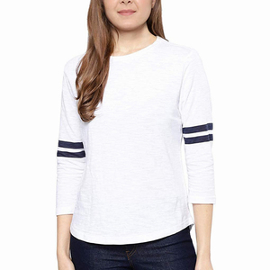 Camiseta de Manga Larga para Mujer, 100% Algodón, Camiseta Personalizada, Camiseta OEM, Fabricante de Ropa OEM, Camiseta para Correr - Product Image 1