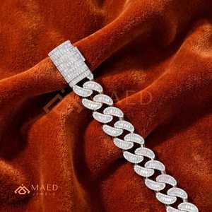 Pulsera de Plata de Ley 925 con Eslabones Cubanos y Moissanita, Cadena Fina Estilo Hip Hop, Joyería, Regalo para Hombre y Mujer - Product Image 3