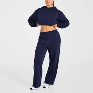 Ensemble de survêtement tendance personnalisable avec logo pour femme, en coton surdimensionné, respirant et écologique, vente en gros - Product Image 3