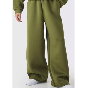 Conjunto Deportivo para Hombre, Color Verde Oliva, con Capucha, Manga Larga, Corte Holgado, Informal, Otoñal, Color Sólido, 100% Algodón, Pantalones con Cierre Frontal y Bolsillos Laterales - Product Image 5