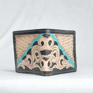 Cartera de Cuero Genuino Hecha a Mano con Grabado Serpentina, Cierre de Broche Vintage, Unisex, Multifuncional, Corta, Anti-Robo, Personalizada - Product Image 3