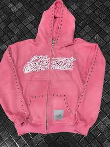 Custom Logo Silk Screen Printing 100% Cotton Vintage Oversized Mens Pullover Spider Hoodie High Quality Zipper Hoodies for Men - Product Image 5