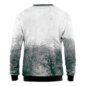 Sudadera de cuello redondo de poliéster/algodón de alta calidad para hombres, impresión Digital OEM personalizada, felpa teñida lisa, negro, cremallera sólida para - Product Image 4
