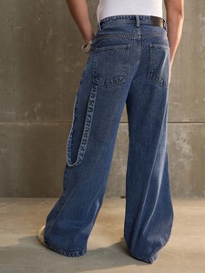 Men's Daily Casual Denim Jeans-All Day Comfort Soft Feel <b>Smooth</b> Finish <b>Brushed</b> Washed Wide Leg Loose Fit Ripped - Product Image 2
