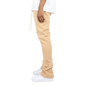 Fabricant de pantalons de survêtement mi-évasés pour hommes hiver automne jogging à cordon anti-rides pantalons de survêtement empilables décontractés - Product Image 2