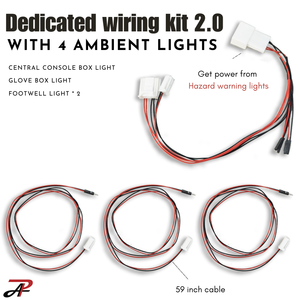 HYUGA Éclairage d'ambiance LED pour intérieur de voiture, pour console centrale, zone des pieds et boîte à gants, 4 ampoules, pour trous pré-découpés, 12V, pour rétrofit/amélioration, Nouveau 1 - Product Image 5