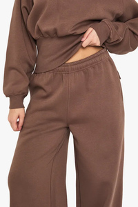 Oversized Custom <b>Brown</b> Women's Wide Leg <b>Joggers</b> Terry Fleece Soft Fabric 100% Cotton Women's Sweatpants Women's Pants & Trouser - Product Image 3