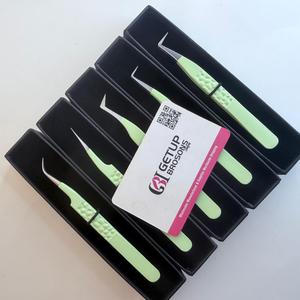 GETUP BROSONS IMPEX – Kit de pinces à épiler de précision en acier inoxydable (curves, 90°, droites, en forme de botte) à pointe lisse 10 mm, antistatiques, pour manucure - Product Image 1