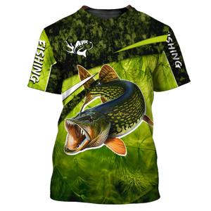 T-shirt à manches courtes imprimé pêche 3D, maillot de pêche, vêtements de pêche, vêtements d'extérieur, haut à manches courtes, maillots - Product Image 5