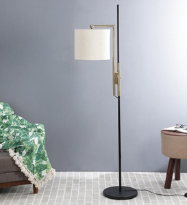 Lampe sur pied originale avec abat-jour en tissu blanc de luxe et base en métal, OEM ODM, faible MOQ, prix d'usine, vente en gros, approvisionnement en vrac - Product Image 1