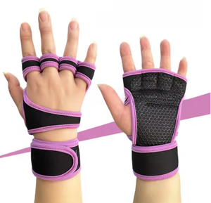Gants de musculation en néoprène respirant, sans doigts, antidérapants, avec sangle de poignet réglable pour la salle de sport - Product Image 6