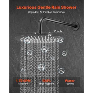 Wall Mounted Rainfall <b>Bathroom</b> Shower System 10 Inch Rain Shower Head with Handheld Spray Shower Faucet <b>Set</b> <b>Accessory</b> - Product Image 2