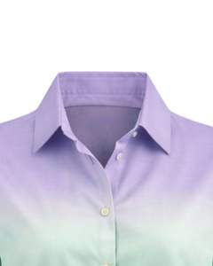 เสื้อเชิ้ตผู้หญิงแขนยาวสีไลเวนเดอร์ไล่เฉดสีมิ้นต์และน้ำเงินกรมท่า ติดกระดุม ทรงลำลอง สไตล์ออฟฟิศ ผู้ผลิตเสื้อผ้าแบบ OEM รับผลิตตามสั่ง - Product Image 5