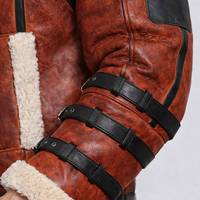 Jaket Aviator Kulit Merah B-3 Kerah Ganda Pria - Jaket Kulit Merah