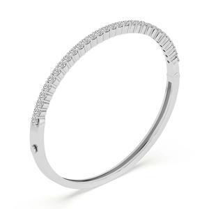 14kt SOLID Gold Round Embrace Lab Diamond Openable <b>Bangle</b> <b>Bracelet</b> Beautiful Detailing Work Vs1 Quality <b>Bracelet</b> For Women - Product Image 3