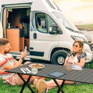 Table de camping pliable portable pour le camping en plein air, les pique-niques, les voyages, la salle de sport, l'utilisation en parc - Table d'appoint légère à roulettes pour les fêtes de barbecue dans la cour - Product Image 5
