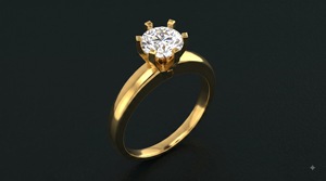 Anillo de Compromiso Clásico Solitario con Diamante Cultivado en Laboratorio, Color E, Corte Brillante, Engaste de 6 Puntas, Chapado en Rodio y Oro, Certificado IGI, Fino - Product Image 2