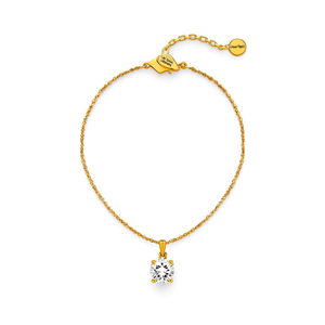 Casual Figaro Chain with 18K Gold Plating and Lab Created American Diamond Pendant - Product Image 2