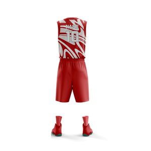 Conjunto de Uniforme de Baloncesto Sublimado Personalizado, Estampado Geométrico Morado y Blanco, Cuello en V, Sin Mangas, Absorbe la Humedad, Unisex para Adultos - Product Image 4