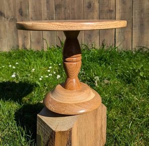 Soporte de Madera para Tartas, Pedestal Alto para Postres, Plato Redondo para Servir Pasteles, Decoración Rústica para Mesa de Boda o Fiesta - Product Image 6