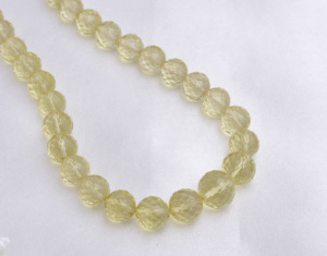 สร้อยคอลูกปัดอัญมณีควอตซ์แบบเหลี่ยมเพชรพลอยเลมอนธรรมชาติสำหรับการทำเครื่องประดับที่ดี - Product Image 1