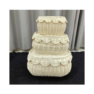 Panier de service rustique en bambou fait main - Product Image 2