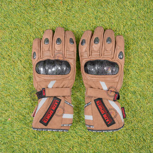 Guantes de moto de invierno con puño largo, textil, palma de cuero, nudillos de seguridad rígidos, reflectantes, para turismo y carreras - Product Image 1