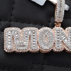Pendentif en argent 925 plaqué or 14 carats pour homme et femme, serti de moissanite, bijoux de mode hip-hop de haute qualité - Product Image 5