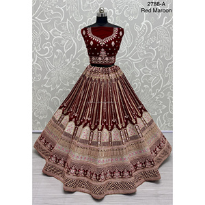 Fabzone Indian Bridal Velvet Collections Vestidos de novia con Zarkhan Work para novias - Product Image 5