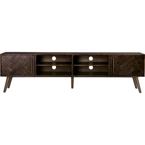 Premium Solid Wood TV Cabinet with <b>Open</b> Shelving for Urban Apartment Decor - Product Image 2
