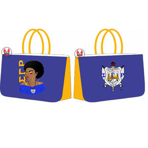 Sac fourre-tout tendance brodé grande capacité avec fermeture éclair pour l'été et l'automne, inspiré de la sororité grecque Sigma Gamma Rho - Product Image 5