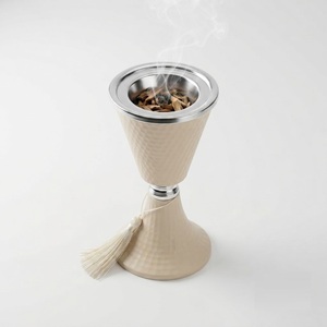 Latest Hammered Metal Incense Burner Silver Stainless Steel Hourglass <b>Bakhoor</b> Holder Mid-East Style <b>Oud</b> Charcoal Censer For Home - Product Image 4
