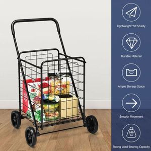 Carrello Pieghevole Portatile per Spesa e Bucato, Pratico Carrello Utilitario per Acquisti - Product Image 2