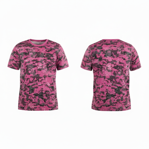 Camisetas de manga corta con cuello redondo, de secado rápido, modernas y a la moda, con diseño de camuflaje impreso digitalmente, para unisex. - Product Image 5
