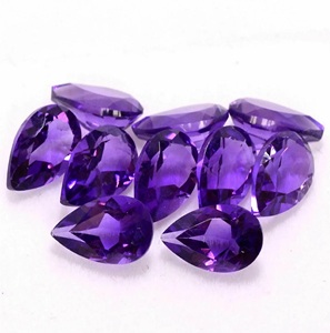 Pierres précieuses naturelles SGARIT, coupe poire violette, facettées, calibrées, provenant d'Inde, pour la fabrication de bijoux - Product Image 1
