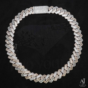 AARVA JEWELS Sterling Silver Moissanite <b>Statement</b> <b>Necklace</b> Brilliant Cut Gold Plated Link Chain Star Design Unisex Luxury Hip - Product Image 2